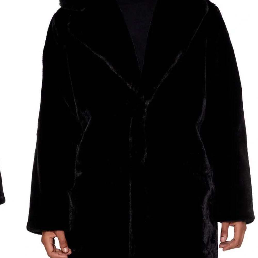 Black Faux Fur Coat - Picture 5 of 7